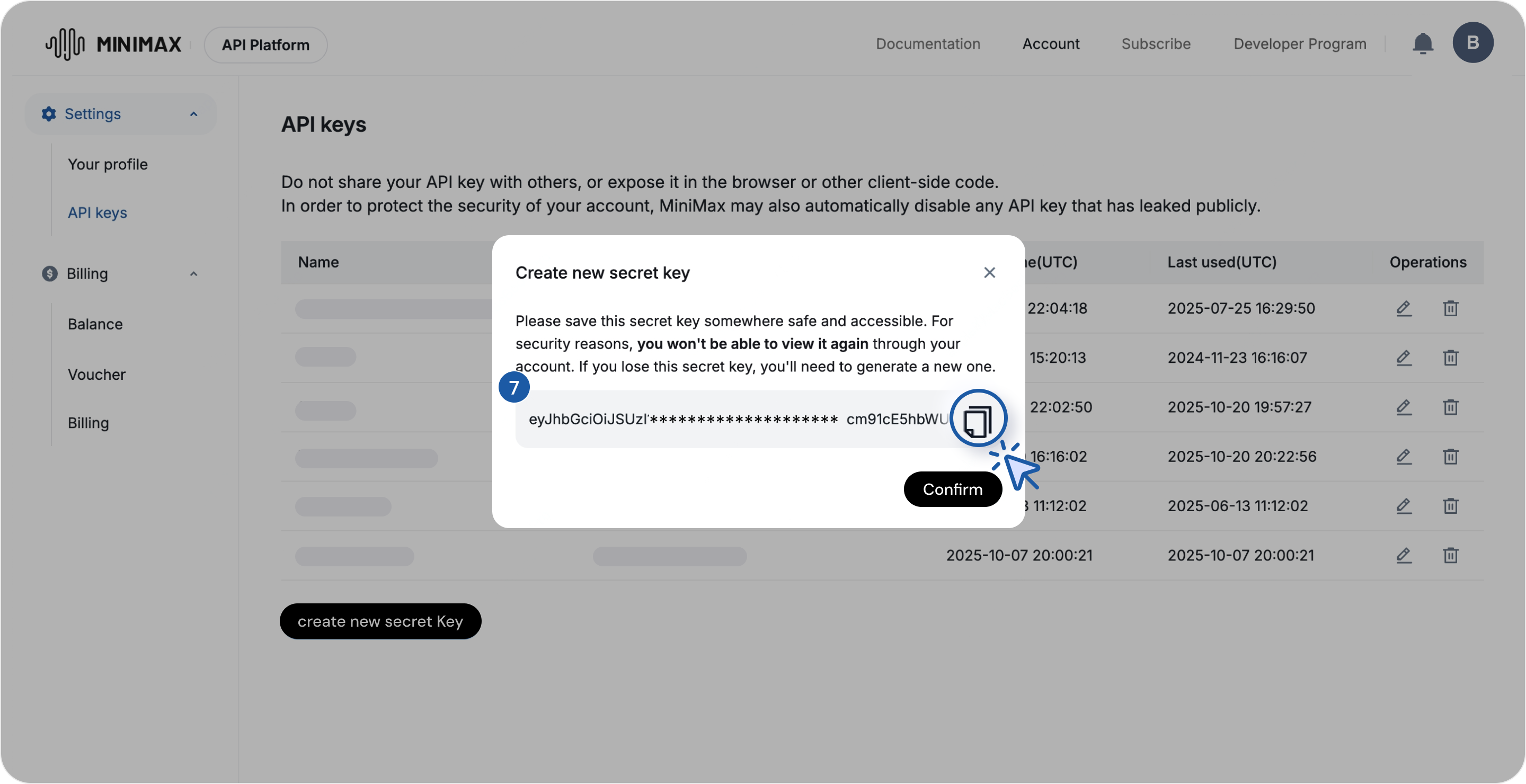 Save API Key