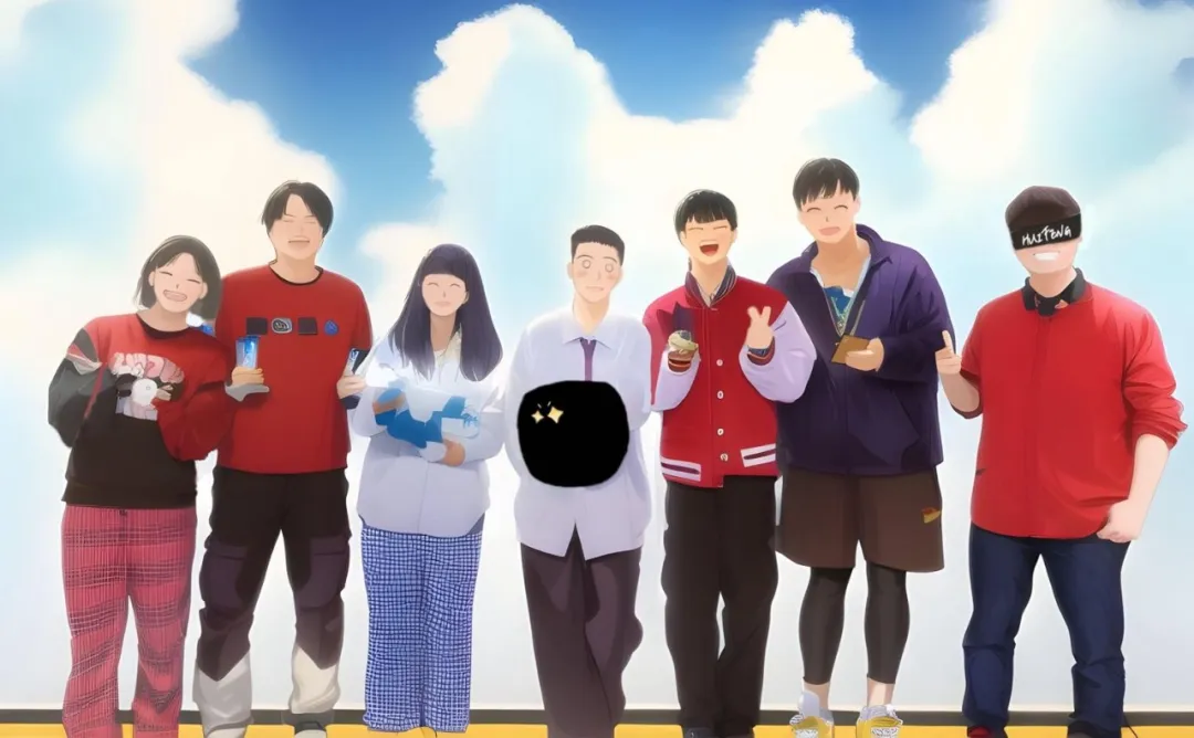 小楠制作的和星野团队的合照(有他最想见到的“库洛牌之父”)
